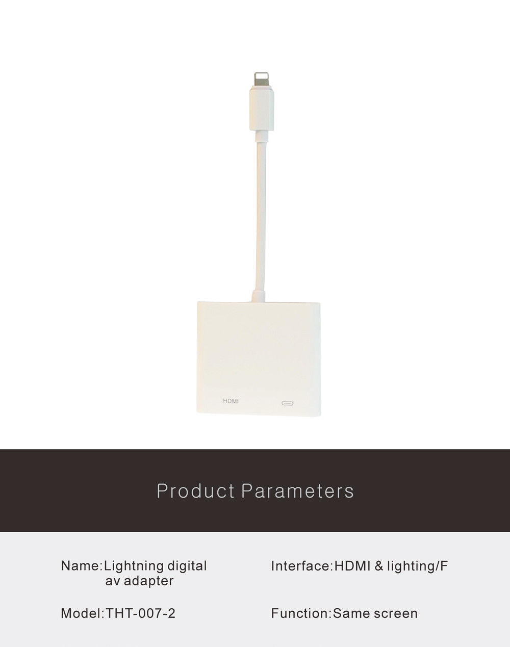 Lightning Digital Av Adapter 8pin Lightning To Hdmi Cable For
