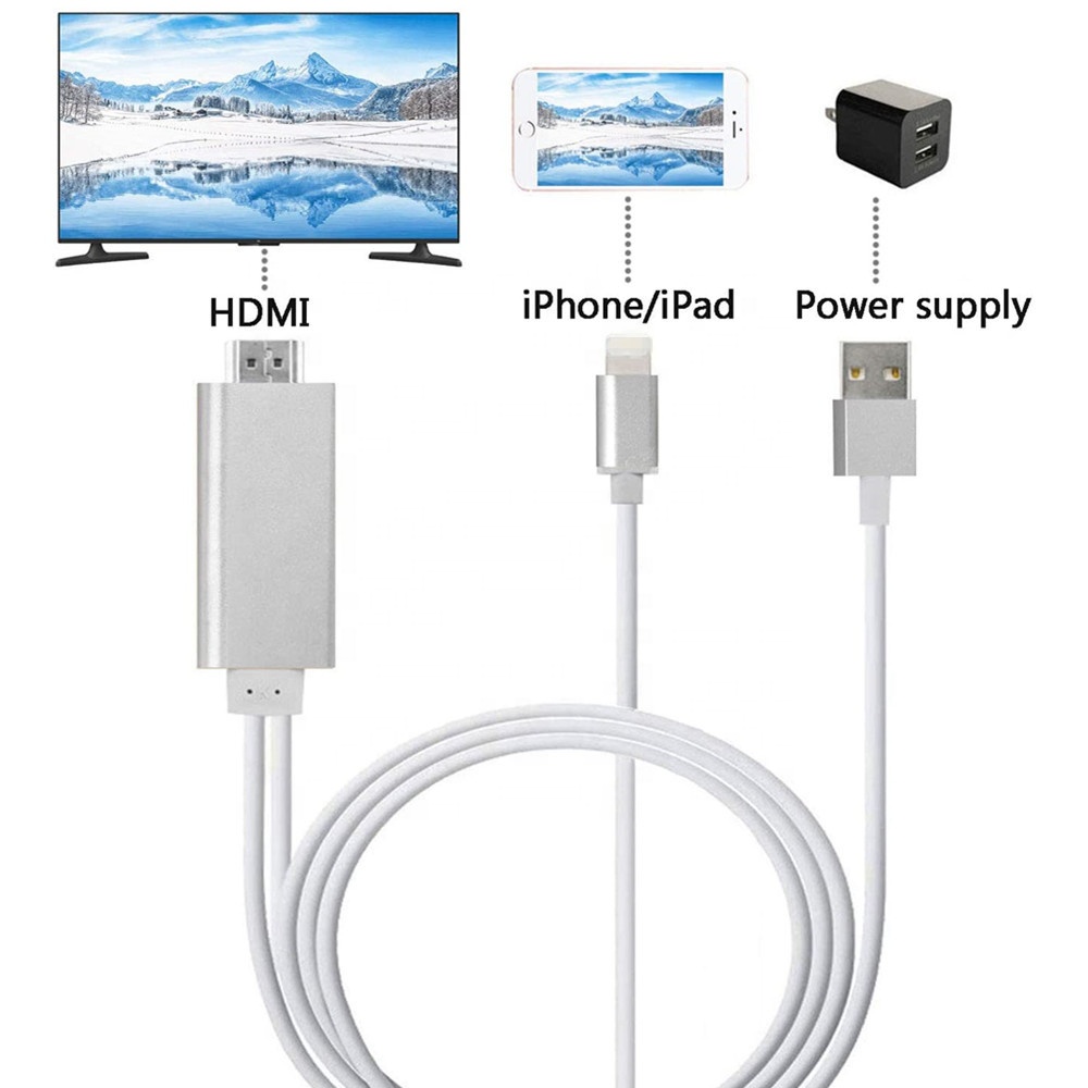 Cable Conector Adaptador de TV HDMI de 8 pines para iPhone 6 7 8 9 10 11 12